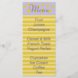 Baby Shower Menü "Gold Feet" Menükarte
