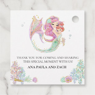 Baby Shower Mermaid Vielen Dank Geschenkanhänger