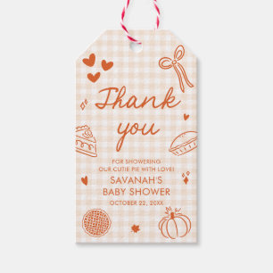 Baby Shower mit handgezeichnetem Herbst-Motiv für  Geschenkanhänger