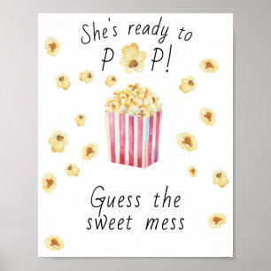 Baby- Shower mit Popcorn - Errate das süße Chaos Poster