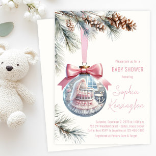 Baby-Shower mit rosa Dekoration Einladung