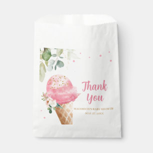 Baby Shower mit rosa Eiscreme Geschenktütchen