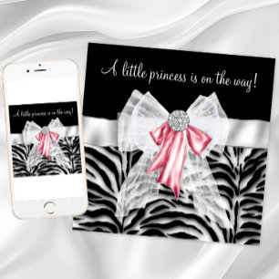 Baby Shower mit rosa Zebra Einladung
