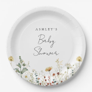 Baby Shower mit Wildblumen Thema Pappteller