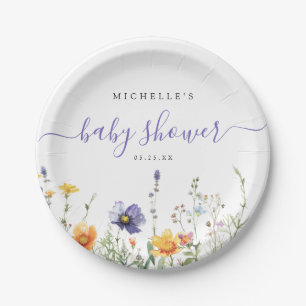 Baby Shower mit Wildblumen Thema Pappteller
