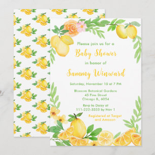 Baby Shower mit Zitronen und Grünzeug Einladung