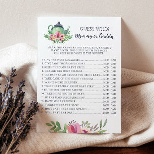Baby Shower Mommy oder Daddy Game Card Einladung