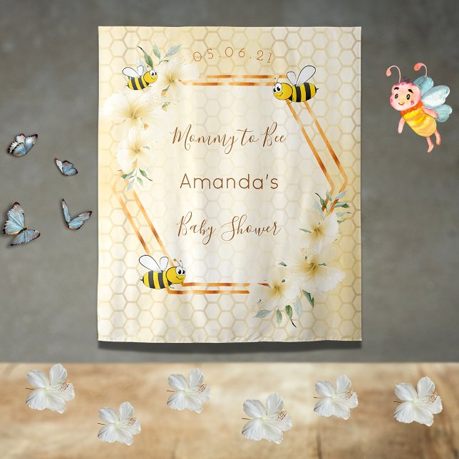 Baby Shower Mommy to bebe Hummel Honigwabenbienen Wandteppich (Von Creator hochgeladen)