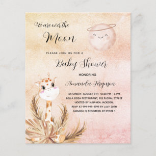 Baby-Shower-Mond-Pampas-Giraffe-Budget-Einladung Flyer