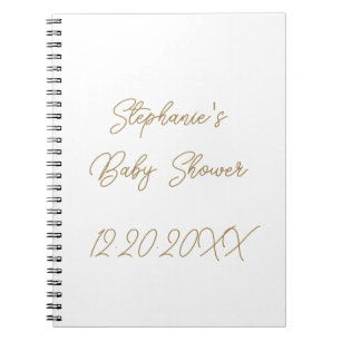Baby Shower Monogram Elegant Gold Script Guest Notizblock