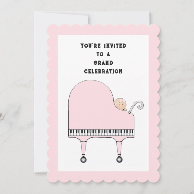 Baby Shower Music Theme Einladung (Vorderseite)