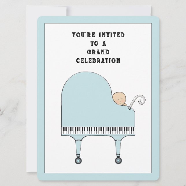 Baby Shower Music Theme Einladung (Vorderseite)