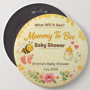 Baby Shower Nadel Mama-Biene Wird es ein Mädch Button