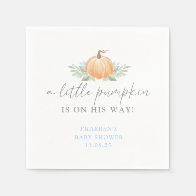 Baby Shower Napkin | Ein kleiner Pumpkin Serviette (Vorderseite)