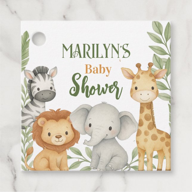 Baby Shower Niedlich Baby Animals Geschenkanhänger (Vorderseite)