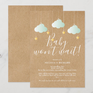Baby-Shower- oder Sprinkle-Absagekarte Einladung