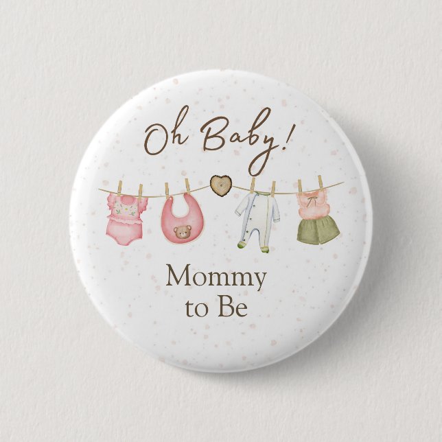 Baby Shower Oh Baby! Button Clothesline (Vorderseite)