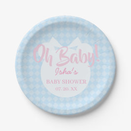 Baby Shower Oh Baby Hellblauer Bär Papier Teller