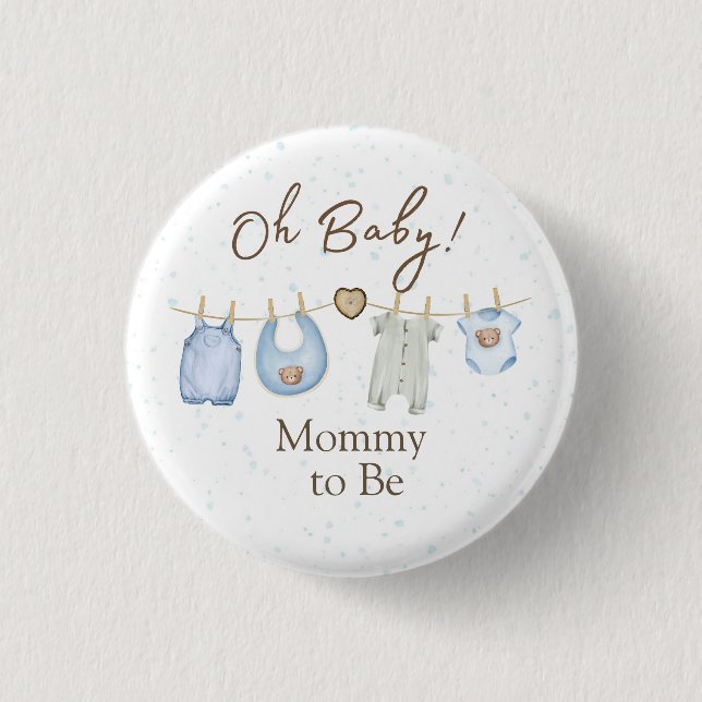 Baby Shower Oh Baby! Knopf Button (Vorderseite)