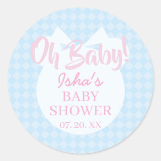 Baby-Shower Oh Baby Rund-Aufkleber Runder Aufkleber