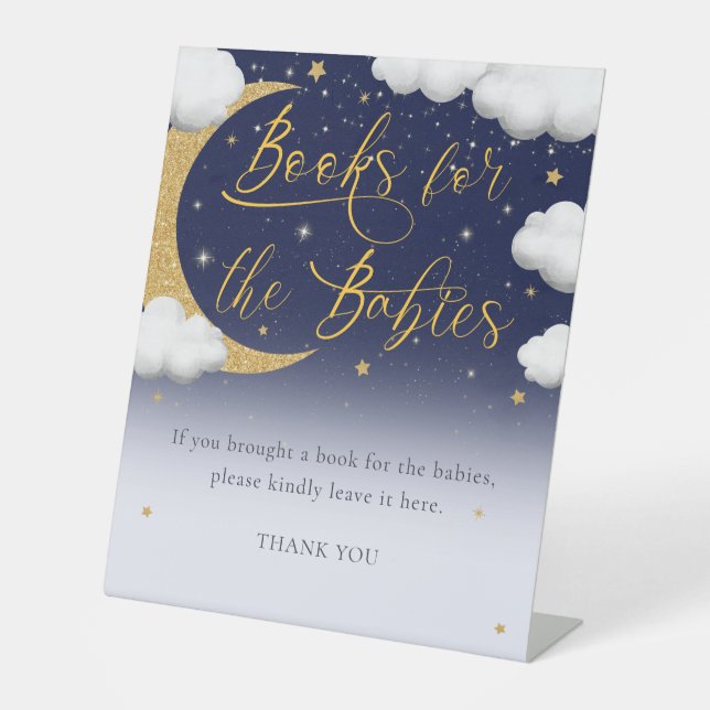 Baby Shower Over the Moon Books for Babies Sockelschild (Vorderseite)