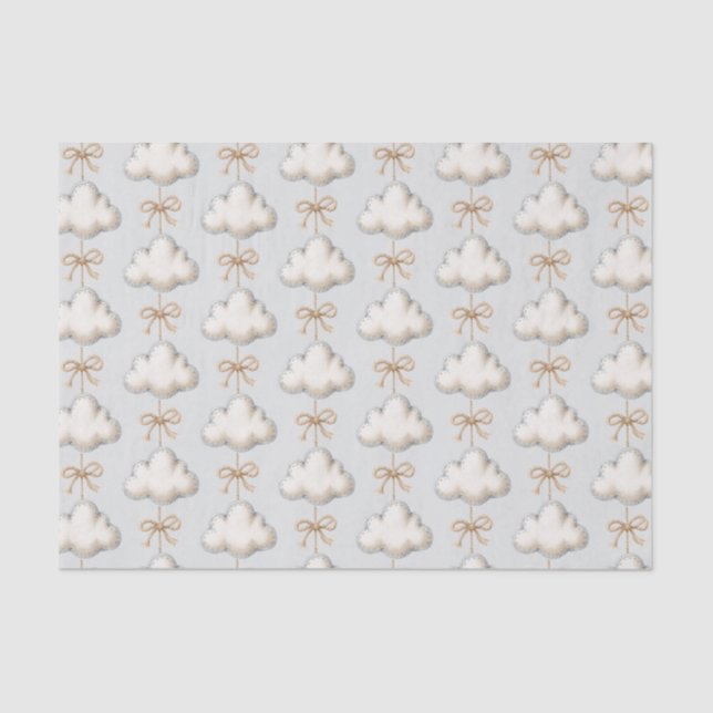 Baby-Shower Pale Blue Cloud Nine Seidenpapier (Vorderseite)