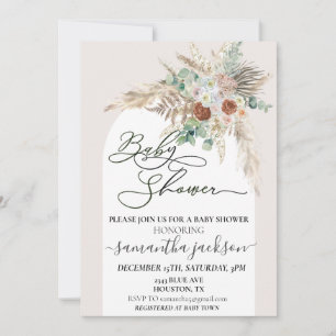 Baby-Shower-Pampasgras Boho-Bogen Modern Einladung