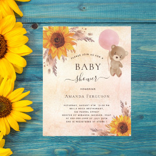 Baby-Shower-Pampasgras Sonnenblume Teddy Budget Flyer