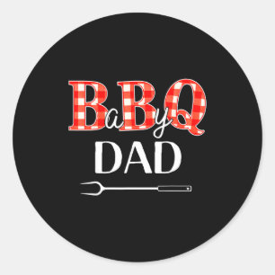 Baby-Shower Papa BBQ-Party süße passende Familie Runder Aufkleber