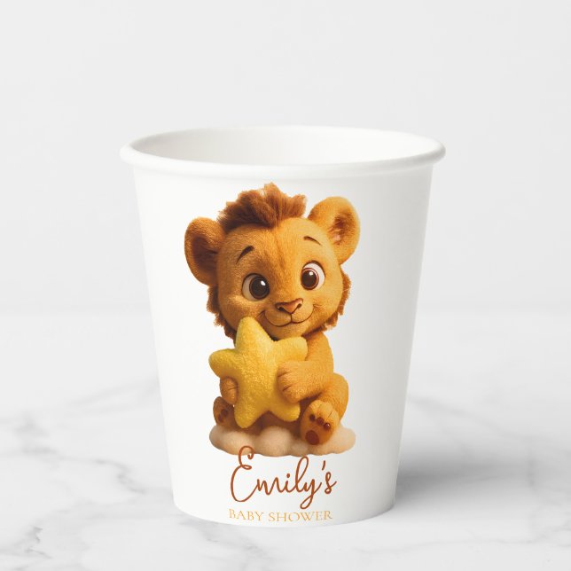 Baby Shower Paper Cup – Little Lion & Star Pappbecher (Vorderseite)
