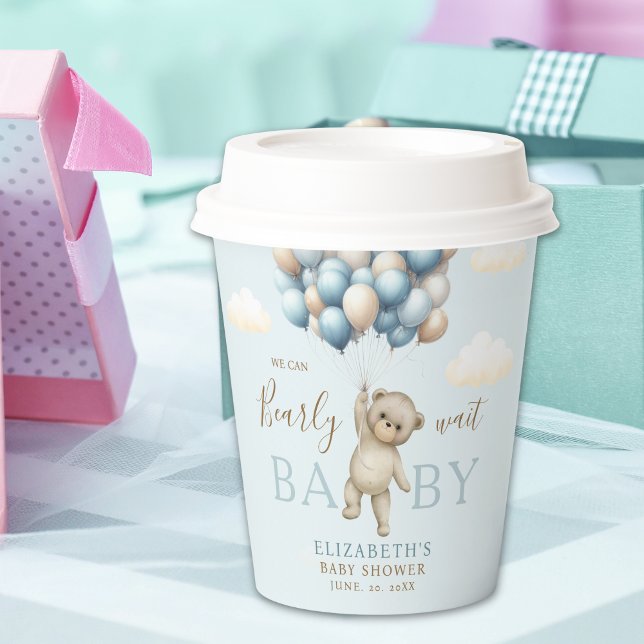Baby Shower Paper Cups – Bear & Balloons  Pappbecher (Von Creator hochgeladen)