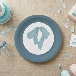 Baby Shower Paper Plates for Boy – Blue Bow Pappteller