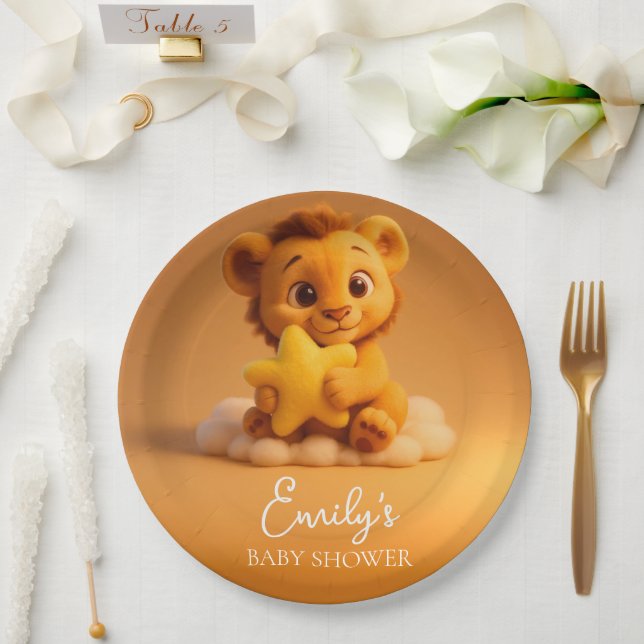 Baby Shower Paper Plates – Little Lion & Star Pappteller (Hochzeit)