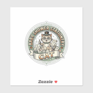 Baby-Shower-Papier Katze Baby-Shower-Papier  Aufkleber