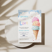 Baby Shower Party mit Eiscreme und Liebe