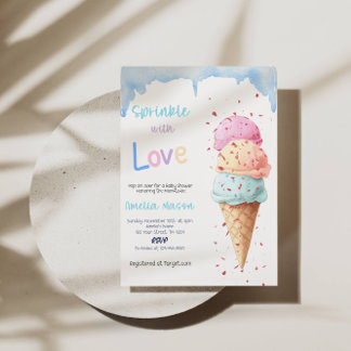 Baby Shower Party mit Eiscreme und Liebe Einladung