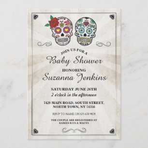 Baby Shower Party Zucker Skull Party laden Einladung
