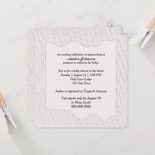 Baby-Shower-Pastell-Tupfen Einladung