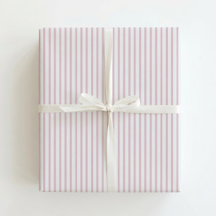 Baby-Shower Pastellrosa / Weiß gestreift Geschenkpapier