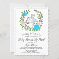 Baby Shower per Post | Floraler Kranz Schaukelpfer