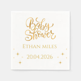 Baby Shower Personalized Name And Date Napkin Serviette