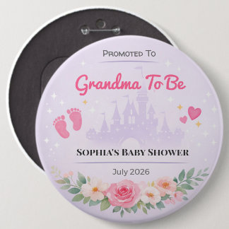 Baby Shower Pin | Promoted Grandma | Party Favor Button
