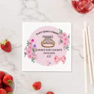 BABY SHOWER PINK FLORAL NAPKINS SERVIETTE