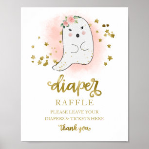 Baby Shower Pink Gold Windel-Raffle-Spiel Schild