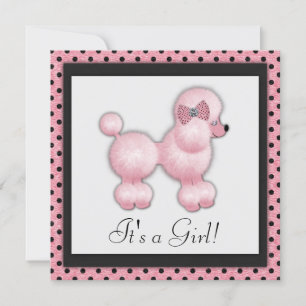 Baby Shower Pinker Pudel Einladung