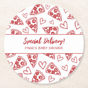 Baby Shower Pizza Party Italienische Sonderlieferu Runder Pappuntersetzer