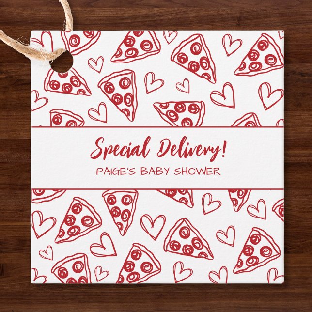 Baby Shower Pizza Party "Special Delivery" Italien Geschenkanhänger (Von Creator hochgeladen)
