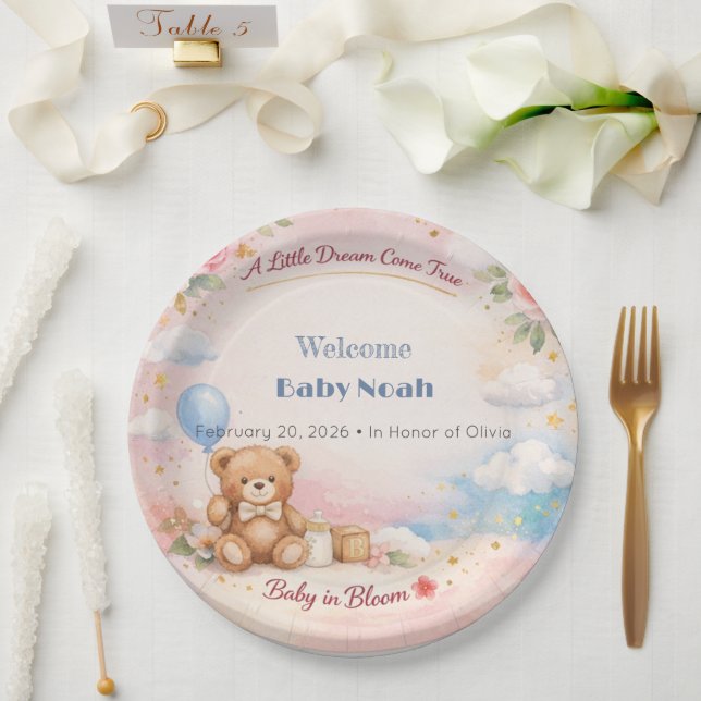 Baby Shower Plates | Bloom Dream Theme Pappteller (Hochzeit)