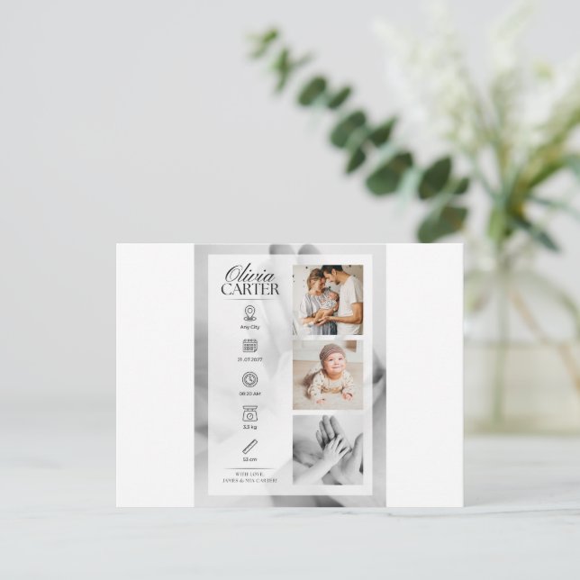 baby shower postkarte (Stehend Vorderseite)