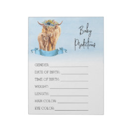 Baby Shower Predictions Spiel Highland Kuh Blue Notizblock